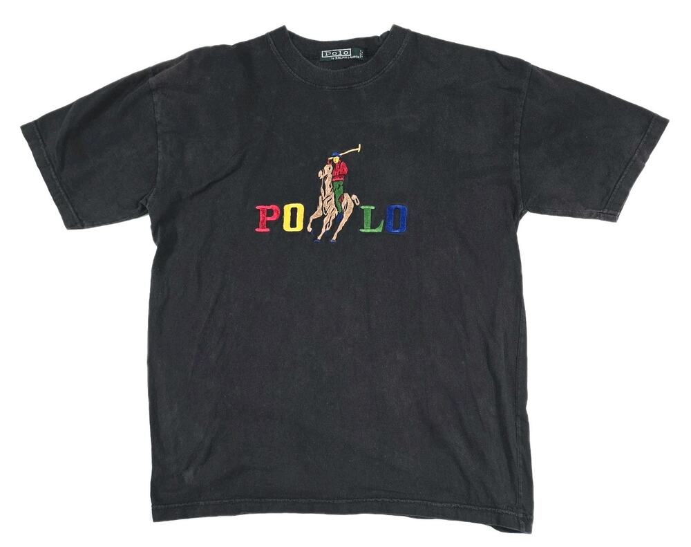 Vintage Polo By Ralph Laruen Big Pony Polo Spellout Embroidered Logo Men T-Shirt